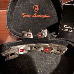 Lamborghini Cuff Links And Bracelet.  Men’s 