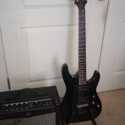 Shecter Diamond Series C-6 2008 Indonesia & Fender Mustang Amp 