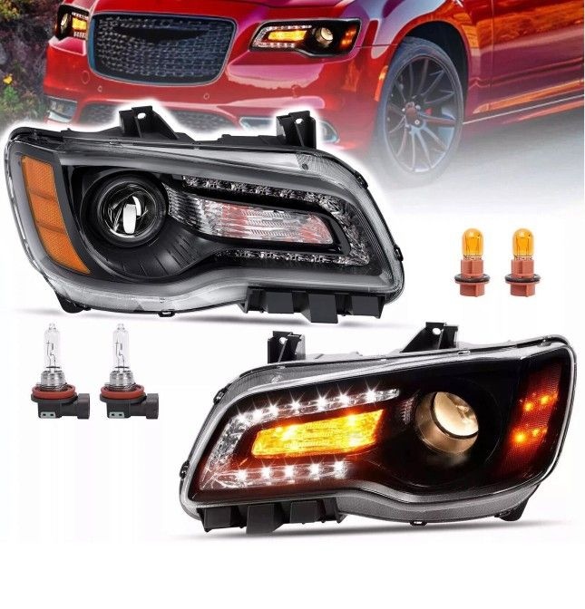 For Chrysler (contact info removed)-2024 2015-2023 LED DRL Projector Headlights Left Right