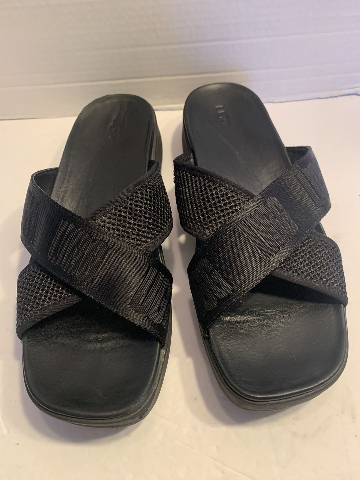 Ugg Emily mesh Loco cross slide sandals in black women's size 11