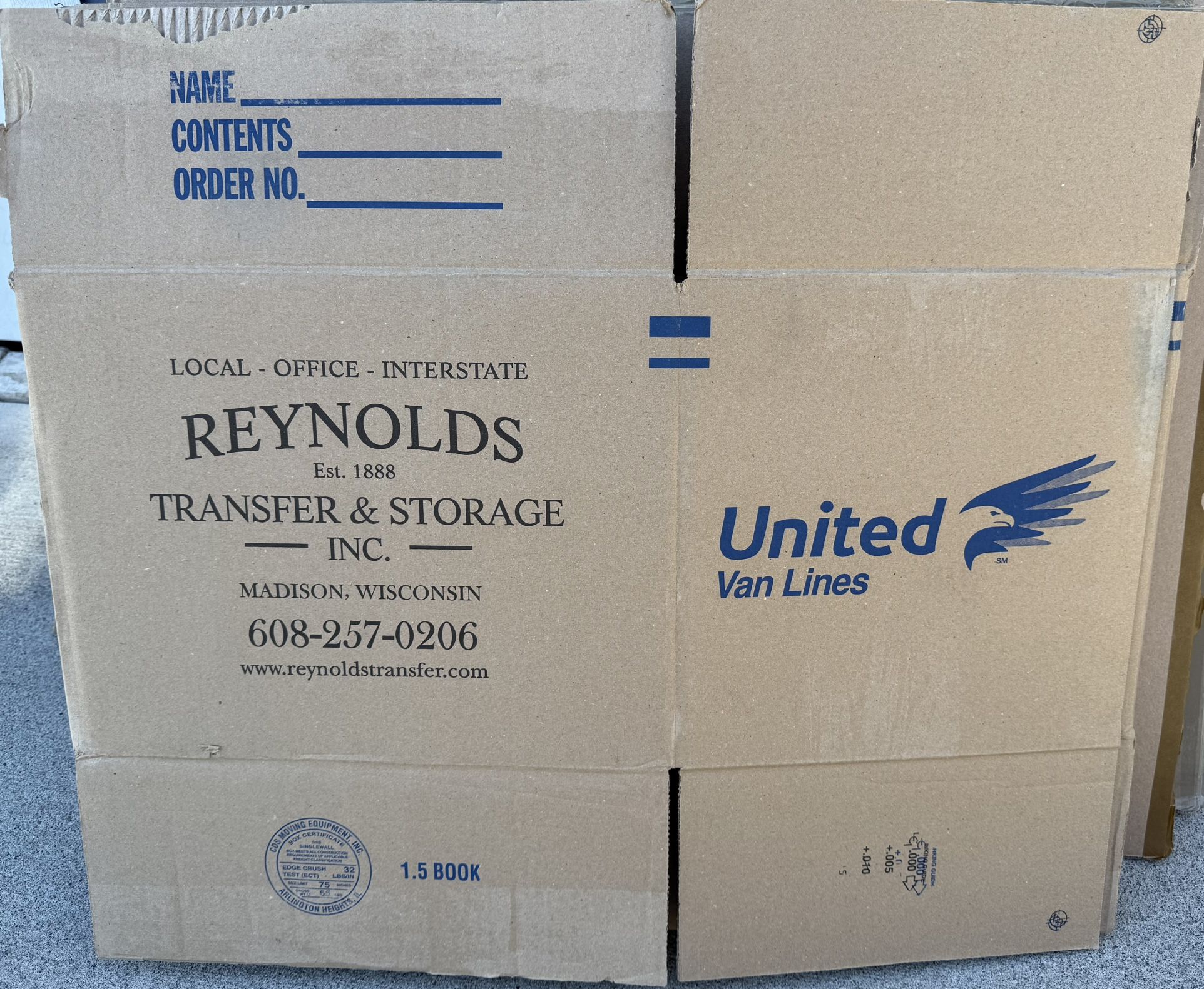 Variety United Van Lines Moving Boxes
