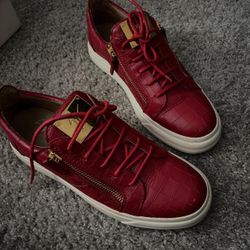 Giuseppe Zanotti's 10.5 burgundy and gold