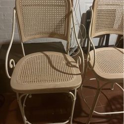 Vintage set of (2) Drexel Heritage bistro style chairs.