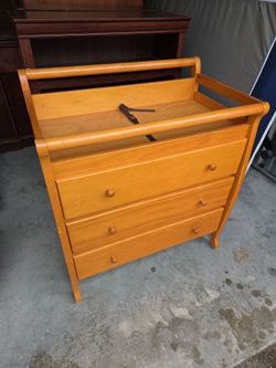 Wooden Change Table with 3 Drawers