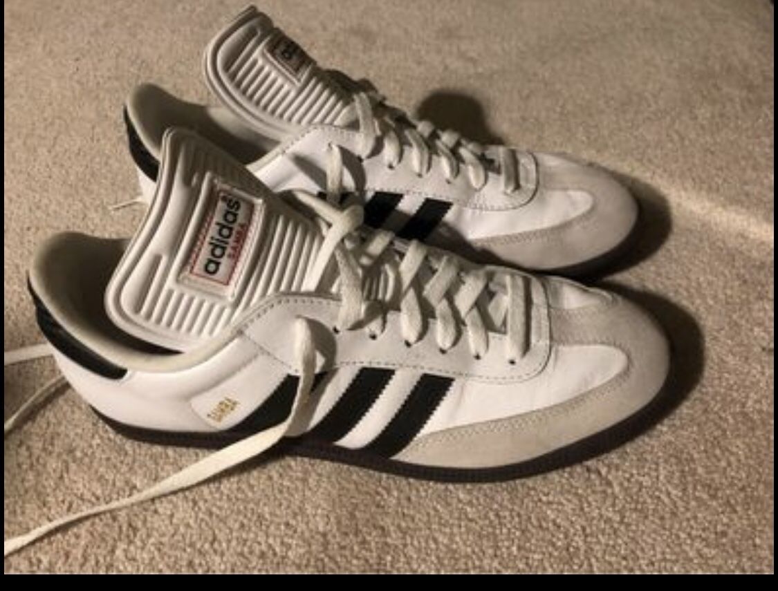 Adidas White Sambas Size Ten And A Half