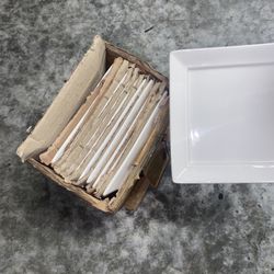 CAC China Kingsquare Porcelain Square Plate Box  White 12 Pk  For Art Painting 2  5”x5” Excellent for oil painting 