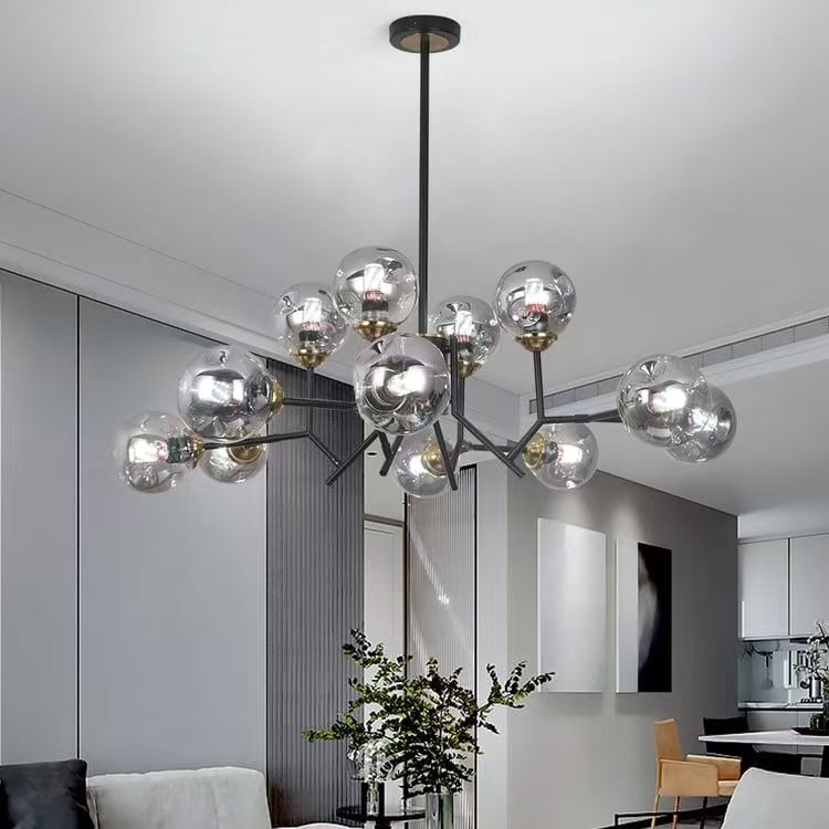 12 Light Black Chandelier