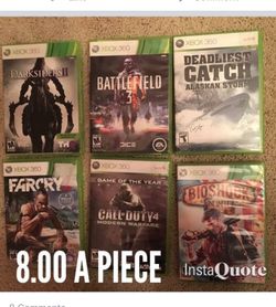 X box games 8.00 a piece