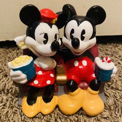Disney's Mickey & Minnie Mouse 4 1/2" Ceramic Figurine Movie Theater Date Night
