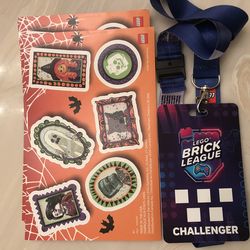 6 Lego Store Halloween Stickers Scavenger Hunt Brick League Lanyard