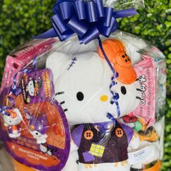 New Hello Kitty Halloween Blanket and Plush Gift Basket