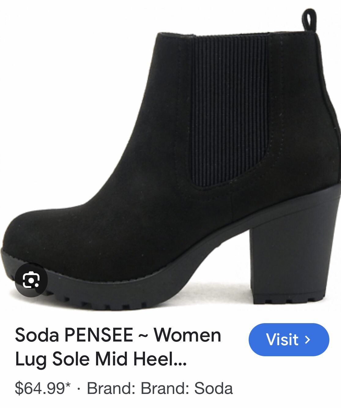 Soda Pensee Mid Heel Booties