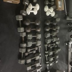 Set Of Weights And Rack