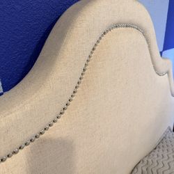 Upholstered Queen Bed Frame with 2 Side Tables 