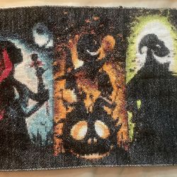Handmade Cross Stitch Tapestry Nightmare Before Christmas 