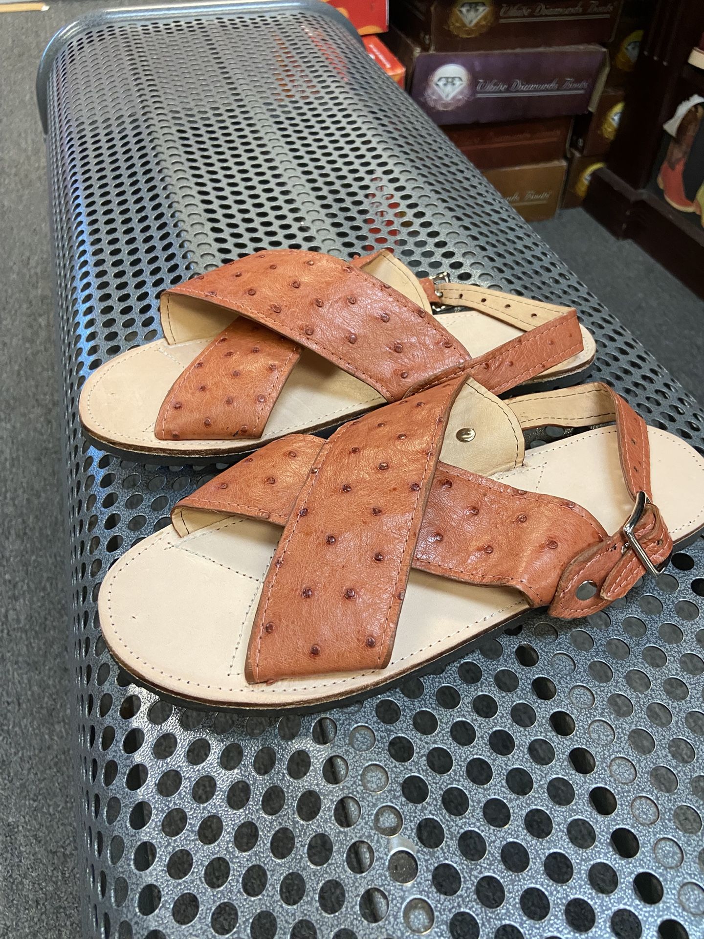 Huaraches De Piel Original Color Coñac Para Hombre