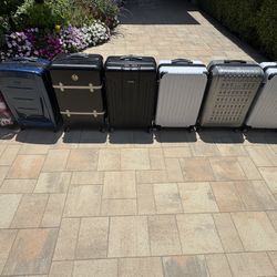 Lot of 7 Hardside Suitcase Luggage for Airport and Travel (See Description)
