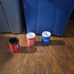 Nascar's collection set cups holder's that you can put a bottle or can drink in