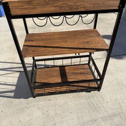 Bar Cart With Wine Rack