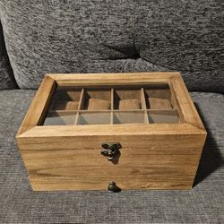 Mens Wooden Watch & Jewelry Storage Box