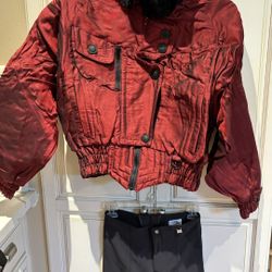 Hot Voltage Red Ski jacket Size S & Black Ski Pants Size 2 Long by NILS