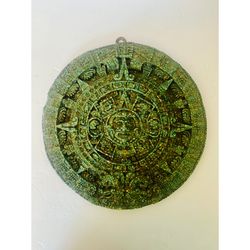 Aztec Mayan Calendar Stone Wall  Plague Round