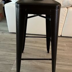 Brown metal bar stools