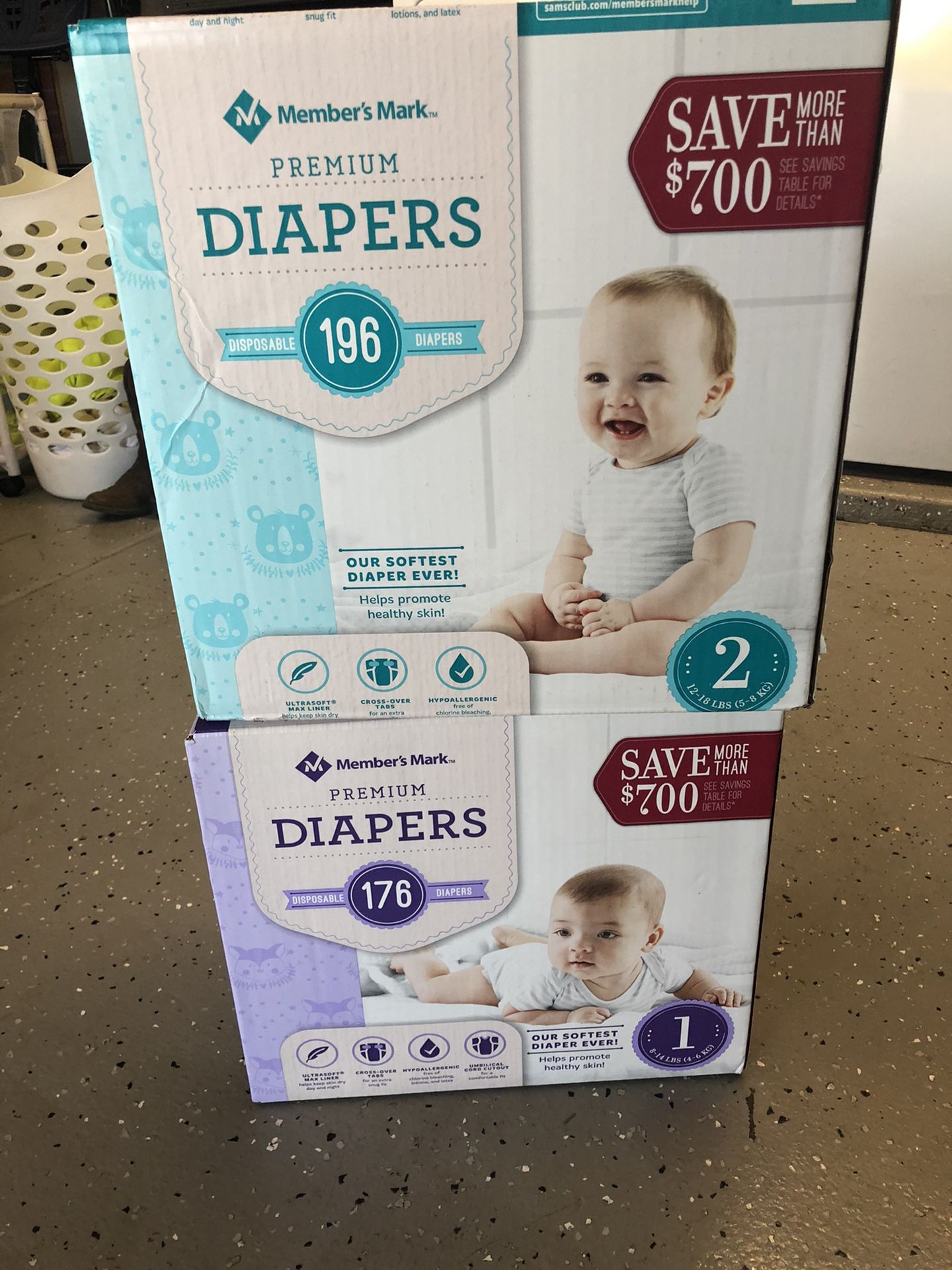 Size 1 and 2 Diapers