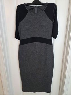 Metaphor Grey and Black Bodycon Dress