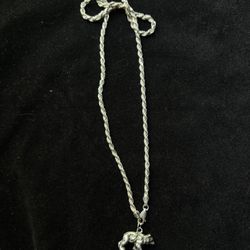 Solid 925 Silver Rope Chain & Pendant 