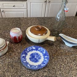 Chinese Hot Pot, Gravy Boat, Plate, Mason Bottle, Sugar Dish