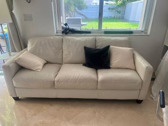 Leather Couch, Antique Mirror & marble stand , Lighting