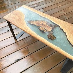 Live Edge Epoxy River Table – Crafted at Blanchet Farm