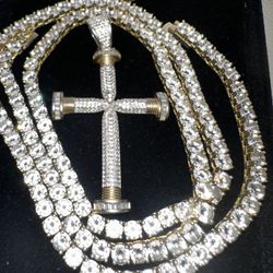  5mm Diamond Tennis Necklace Real VVS GRA Certified Lab grown diamonds - 