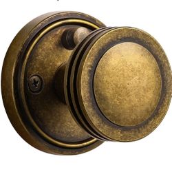 4 Pack Antique Brass Bronze Door Knob Interior Privacy Door Knobs with Lock Door Handle Bedroom and Bathroom Zinc Alloy