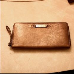 Cole Haan Silver Leather Wristlet