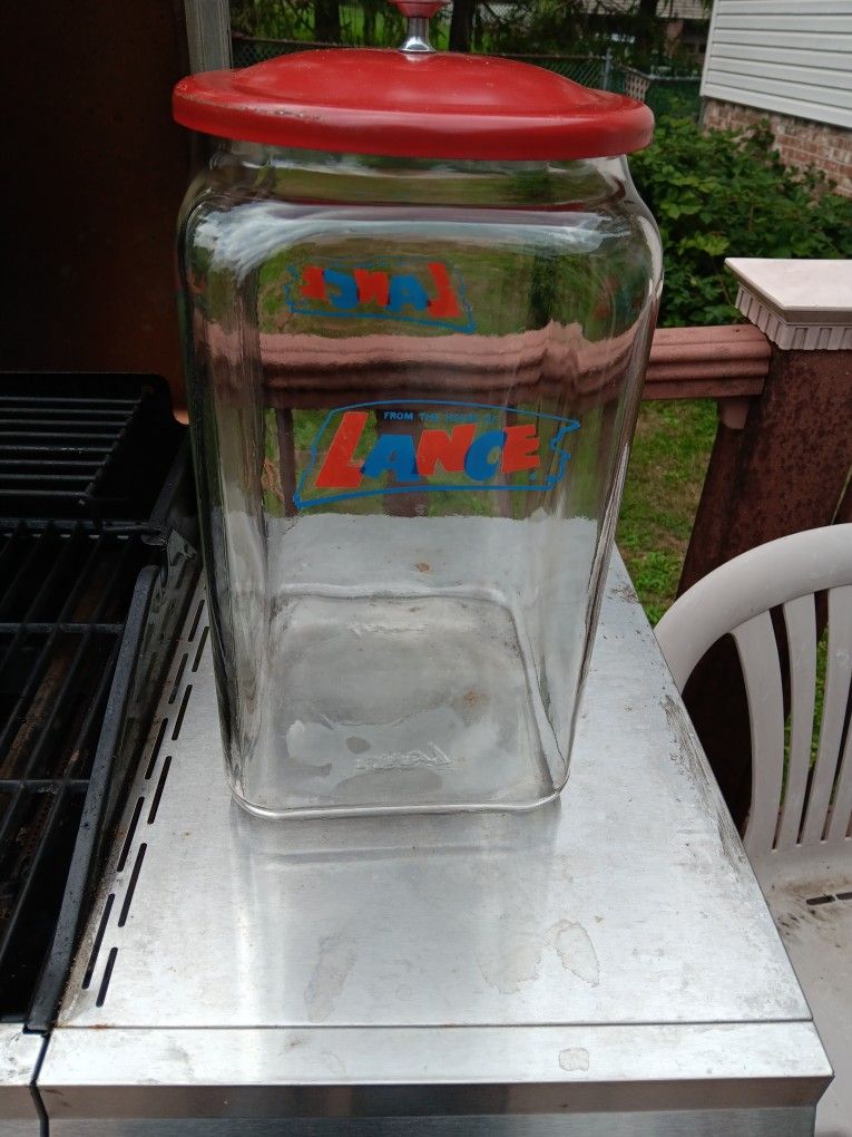 Vintage Large Glass Lance Jars with Lids 