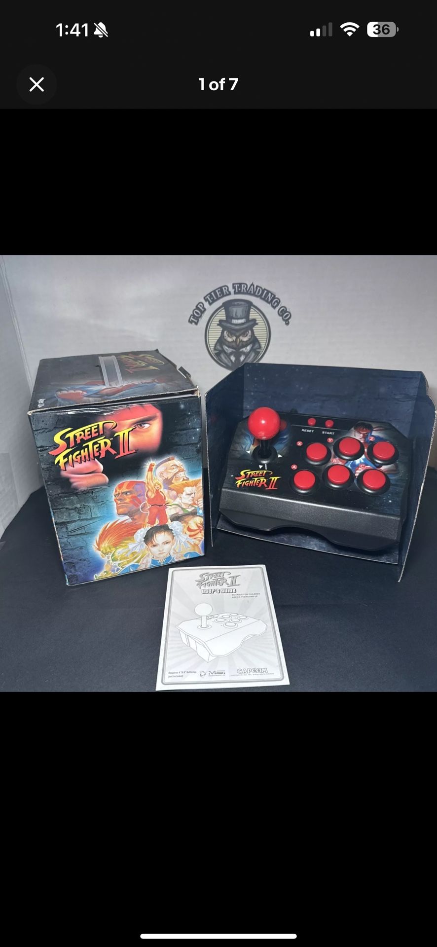 Street Fighter II Plug and Play Arcade Fight Stick Open Box Collectible MSI
