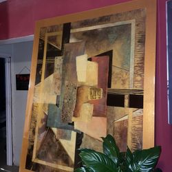 Abstract Art With Gloss Finish & Glass