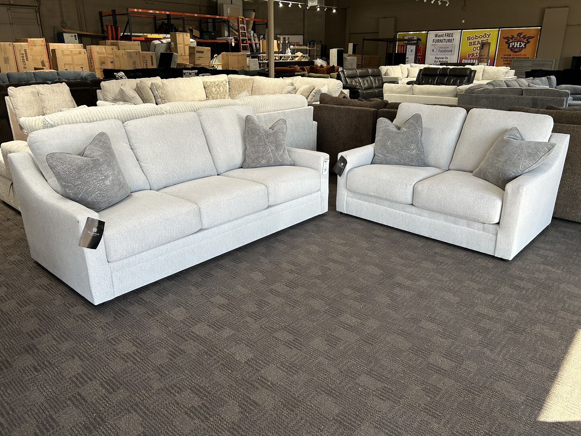 Gorgeous Light Gray Modern Sofa Set