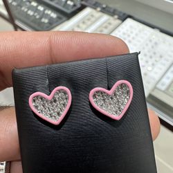 Glow In The Dark Diamond Heart Earrings