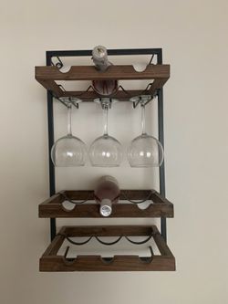 Wall mounted wine rack