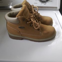 LUGZ BOOTS, TAN LEATHER, SIZE 6.5