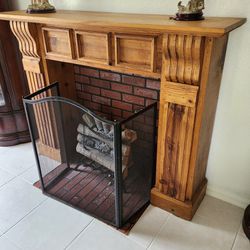 Real Fire Place With Fake Lit Fire That Crackles