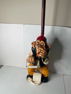 Whimsical Monkey Tissue Paper Holder Decorative Bathroom Decor Statue
