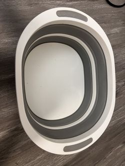 Collapsible Wash Basin, 7.5L Dish Tub Sink Basin Folding Dish Pans for Kitchen Sink, 2-in-1 Dishpan + Cutting Board, Portable Sink Dish Basin for Camp