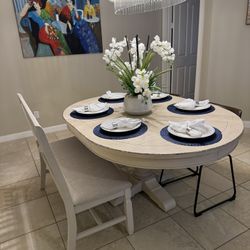 Aberdeen Round Dining Table with 2 seat bench