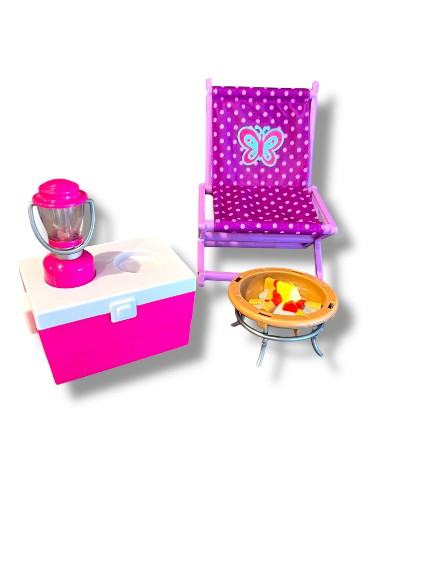 Camping 4 Piece Playset 18 In. Doll My Life Funrise Cooler Chair Lantern Firepit