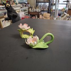 Fine Bone China Pink Anemone Flower Napkin Holders Set Of 2 Made In The Philippines 