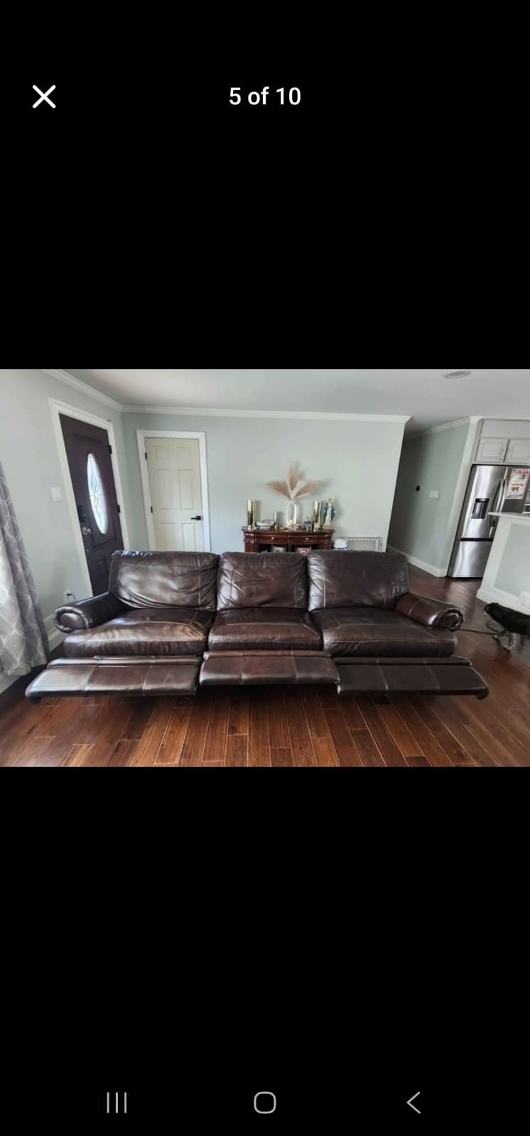 Leather power  recliner  sofa